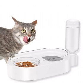 Dvostruka Posuda Za Pse Mačke Hranu Vodu Odvojivi Automatski Dozator Vode Staklena Hranilica Neklizajuća