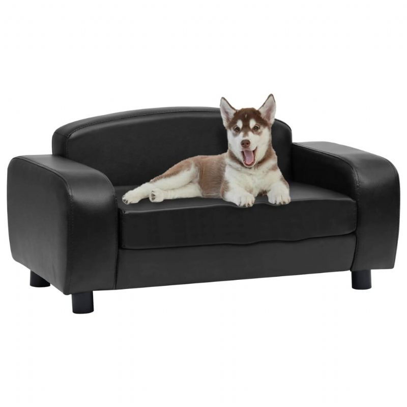 Sofa Za Pse Crna 31.5" X 19.7" X 15.7" Od Umjetne Kože