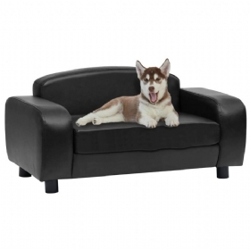 Sofa Za Pse Crna 31.5" X 19.7" X 15.7" Od Umjetne Kože