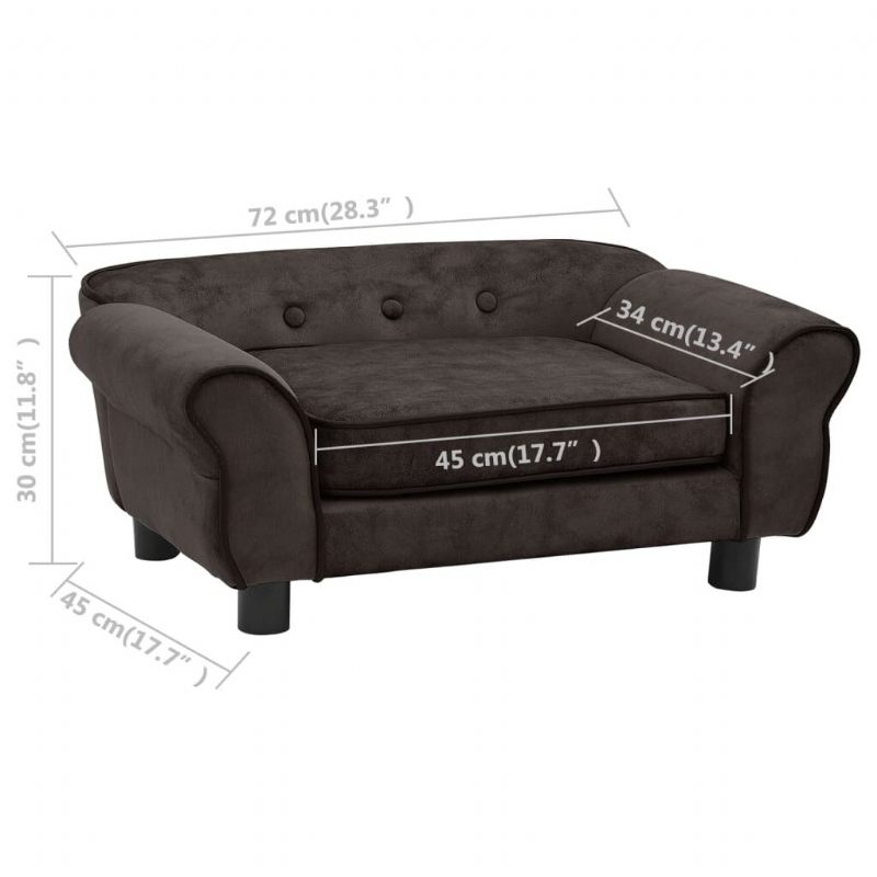 Sofa Za Pse Smeđa 28.3"x17.7"x11.8" Pliš