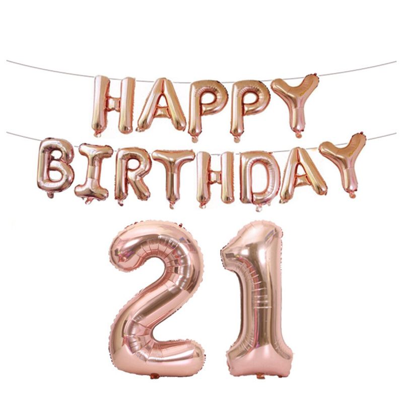 18/21/30/40/50/60. Rose Gold Happy Birthday Folijski Balon Banner Kit Dekoracije Za Zabavu