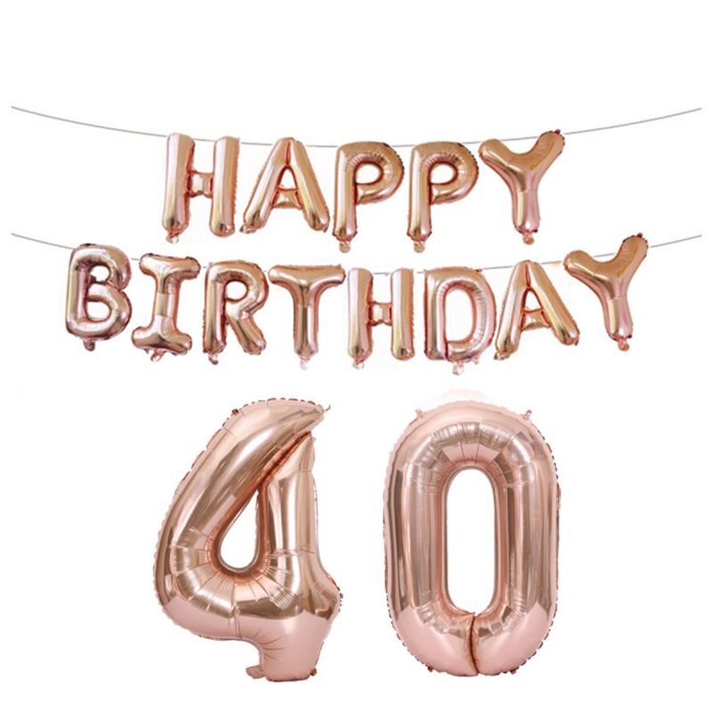 18/21/30/40/50/60. Rose Gold Happy Birthday Folijski Balon Banner Kit Dekoracije Za Zabavu