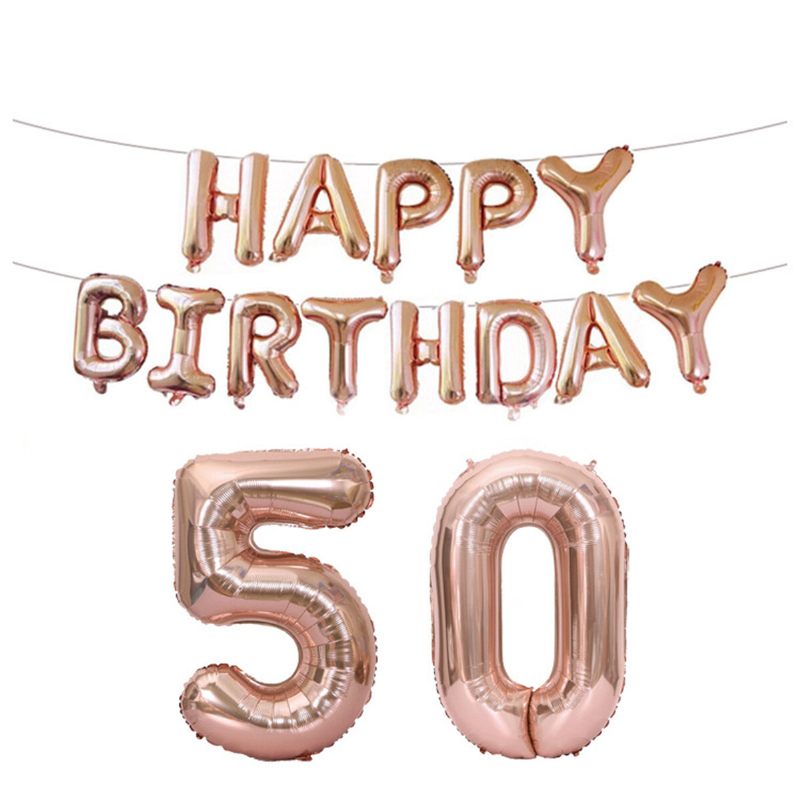 18/21/30/40/50/60. Rose Gold Happy Birthday Folijski Balon Banner Kit Dekoracije Za Zabavu