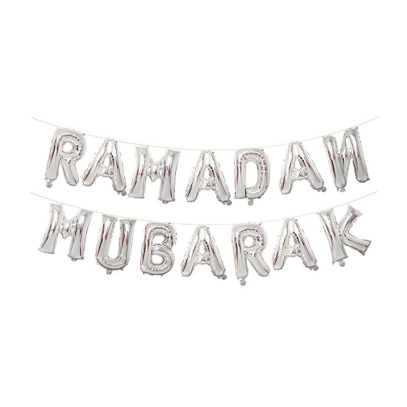 Eid Ramadan Mubarak Slovo Pentagram Moon Party Folija Balon Dekoracija Set