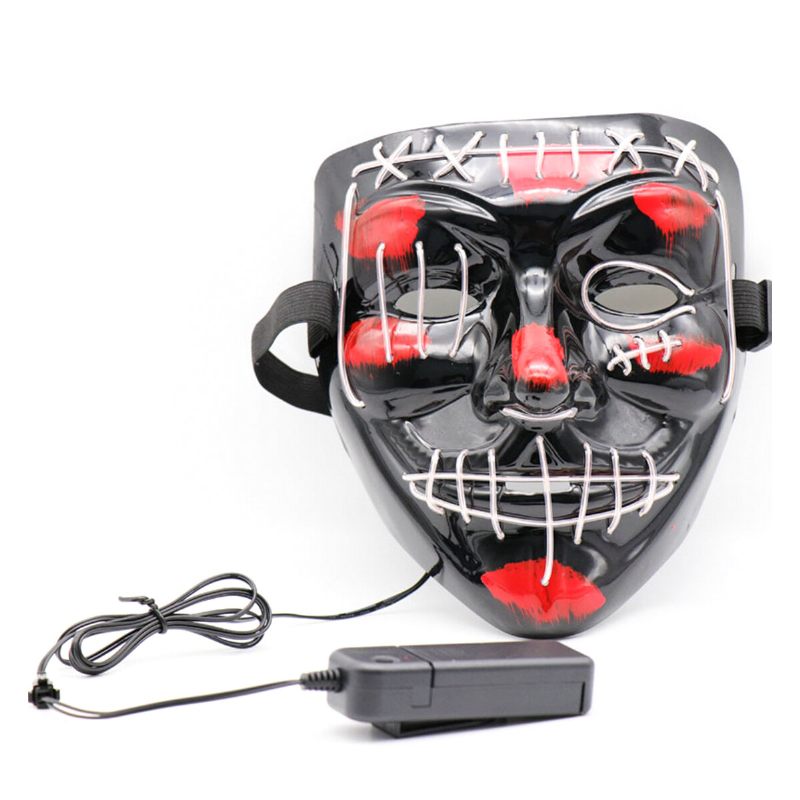 Halloween Led Višebojna Svjetleća Maska Osvijetli Masku Purge Movie Costume Party