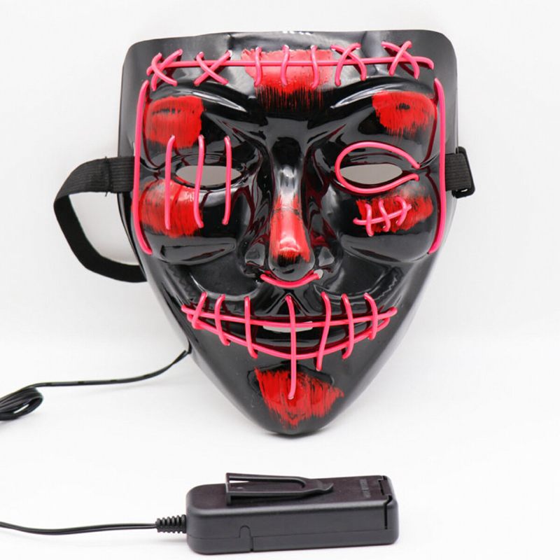 Halloween Led Višebojna Svjetleća Maska Osvijetli Masku Purge Movie Costume Party