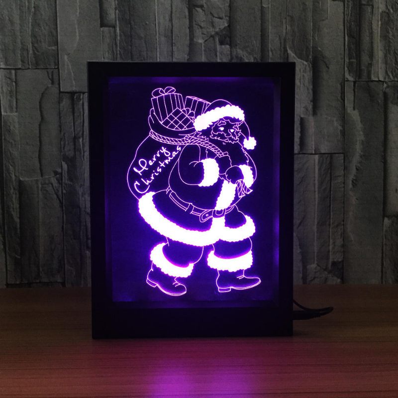 Led 3d Božićni Šareni Okvir Za Fotografije Noćna Svjetla 7 Boja Promjena Daljinskog Upravljača Desk Lampa