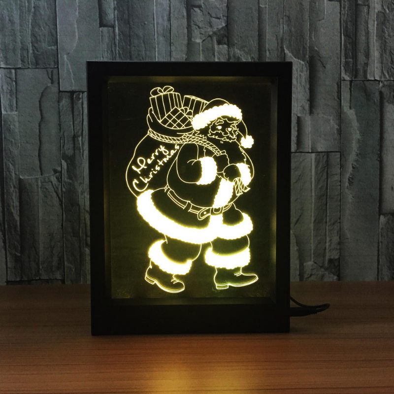 Led 3d Božićni Šareni Okvir Za Fotografije Noćna Svjetla 7 Boja Promjena Daljinskog Upravljača Desk Lampa