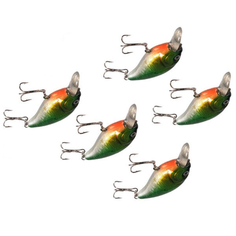 5pics Fishing Lures Tackle Vcm 3d Eyes Hook Swimbait Baits