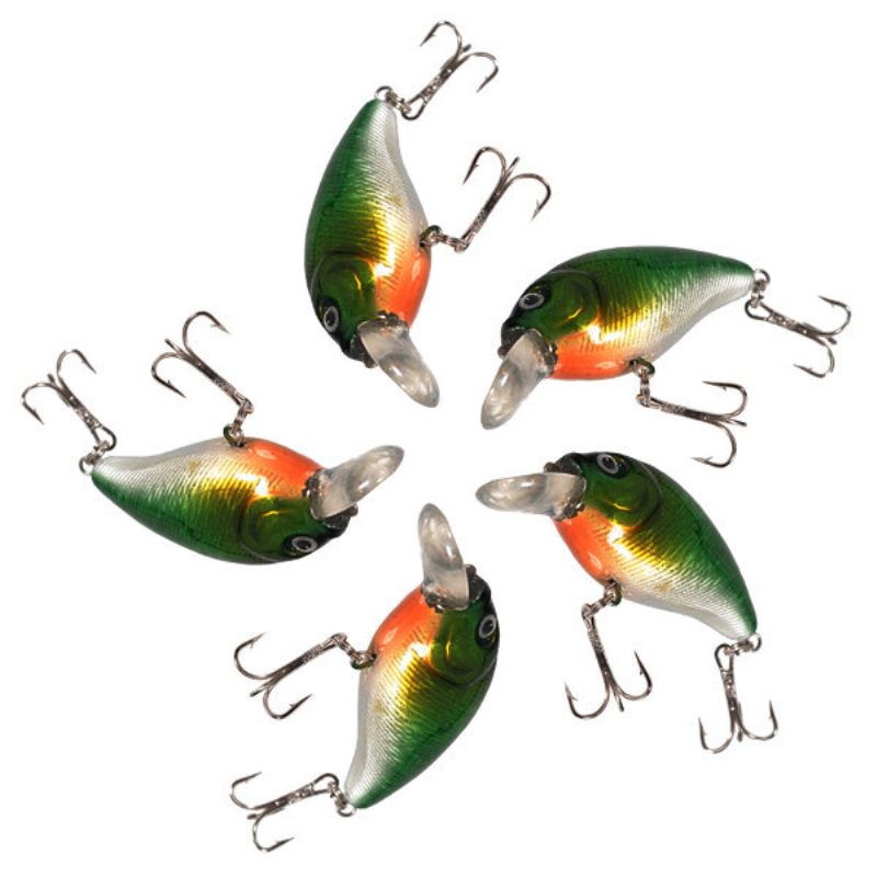 5pics Fishing Lures Tackle Vcm 3d Eyes Hook Swimbait Baits