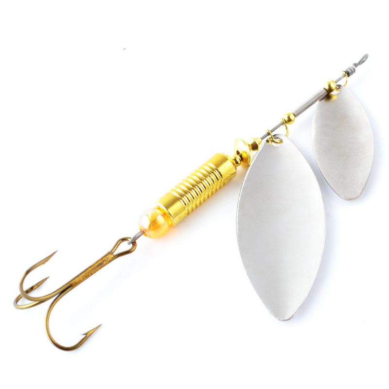 Double Spoon Sequins Bass Lure Bait Minnow Fishing Trostruka Udica S Udicom