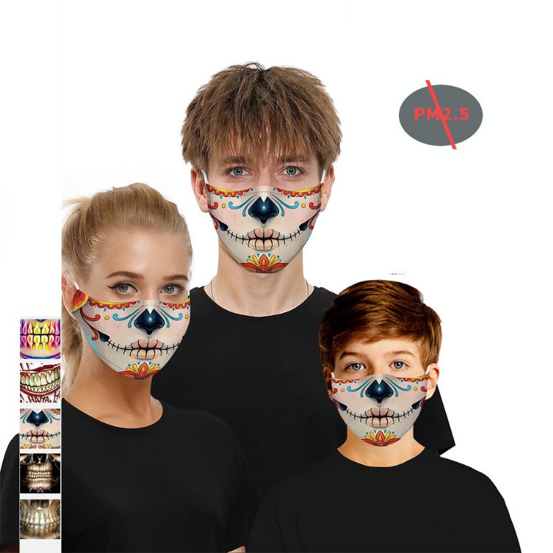 Halloween Serija-double Chip Anti Pm2.5 Maska Za Lice Otporna Na Prašinu Prozračna Zaštitna Na Vjetar Za Sportove Na Otvorenom Biciklizam Penjanje