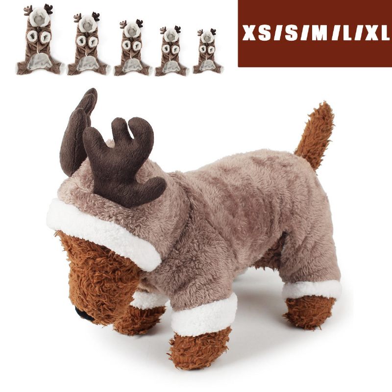 Kućni Ljubimac Pas Mačka Elk Kostimi Zimska Odjeća Odijelo Za Štene Božićna Haljina Za Zabavu Cosplay