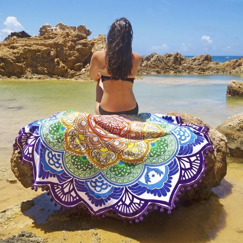 Honana Wx-91 Bohemian Tapiserija Totem Lotus Ručnici Za Plažu Prostirka Za Jogu Madrac Za Kampiranje Bikini Navlaka