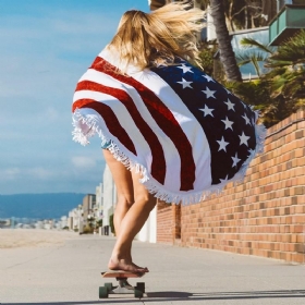 Honana Wx-93 Boemska Tapiserija Američka Zastava Ručnici Za Plažu Prostirka Za Jogu Madrac Za Kampiranje Bikini Navlaka