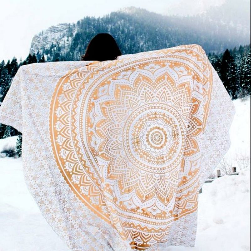 Honana Wx-99 New 150x210cm Boemski Stil Poliesterskih Vlakana Ručnik Za Plažu Mat Tapiserija Mandala Pravokutna Posteljina