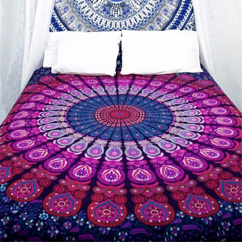 Honana Wx-99 New 150x210cm Boemski Stil Poliesterskih Vlakana Ručnik Za Plažu Mat Tapiserija Mandala Pravokutna Posteljina