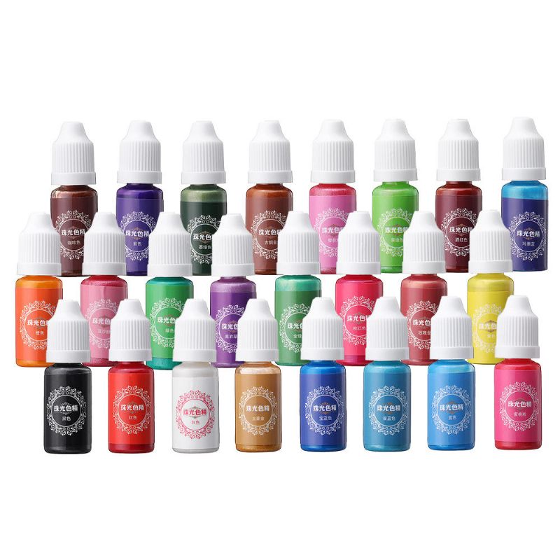 10 Ml Biserno Sjajni Pigment 24 Boje Uv Smola Epoksidna Ljepilo Boja Diy Kalupi Za Izradu Nakita Obrt