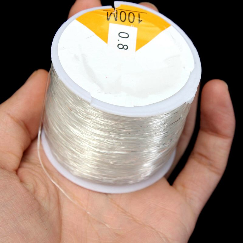 100m Crystal Line String Thread Stretch Elastic Beading Cord Dichotomanthes 0.8 mm