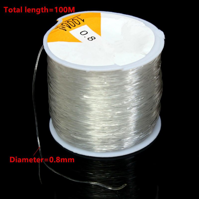 100m Crystal Line String Thread Stretch Elastic Beading Cord Dichotomanthes 0.8 mm