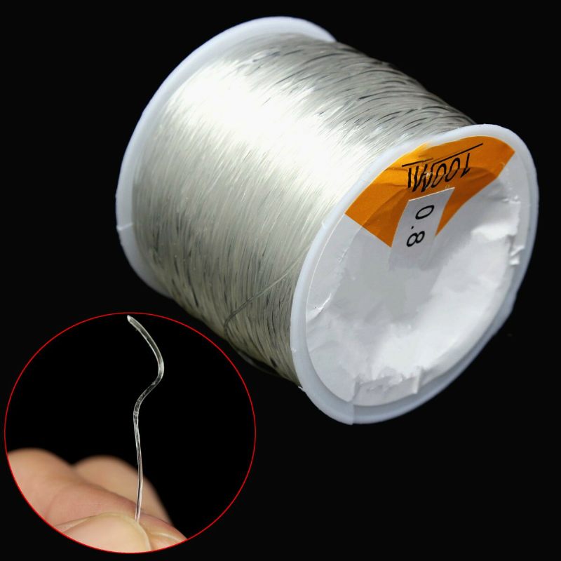 100m Crystal Line String Thread Stretch Elastic Beading Cord Dichotomanthes 0.8 mm