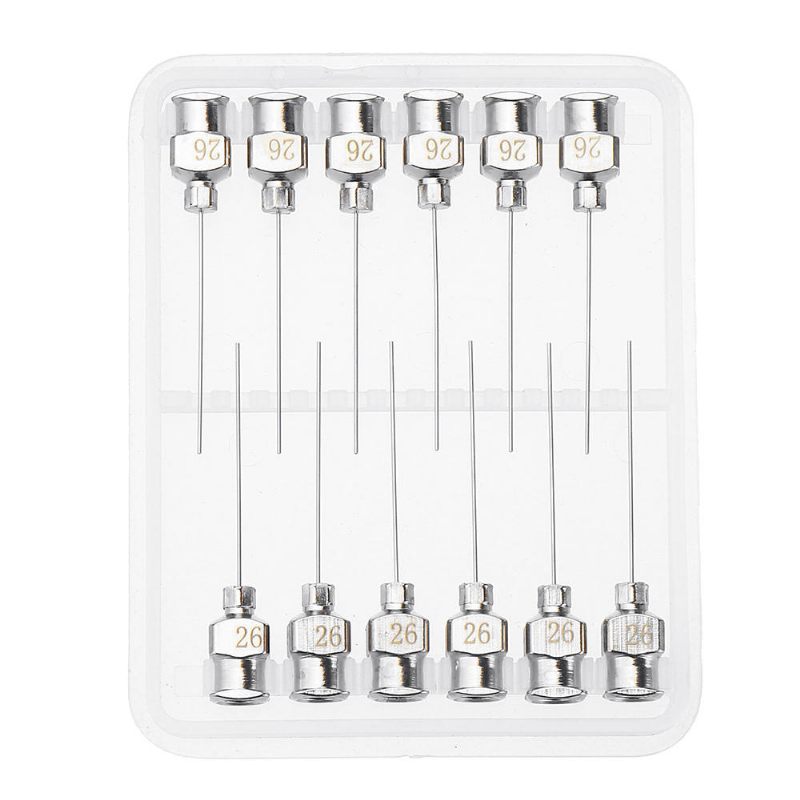 12pcs/set 1'' Igla Za Doziranje S Tupim Vrhom Od Nehrđajućeg Čelika Luer Lock Za Punjenje Štrcaljke I Aplikator Za Mjerenje Tekućeg Industrijskog Ljepila