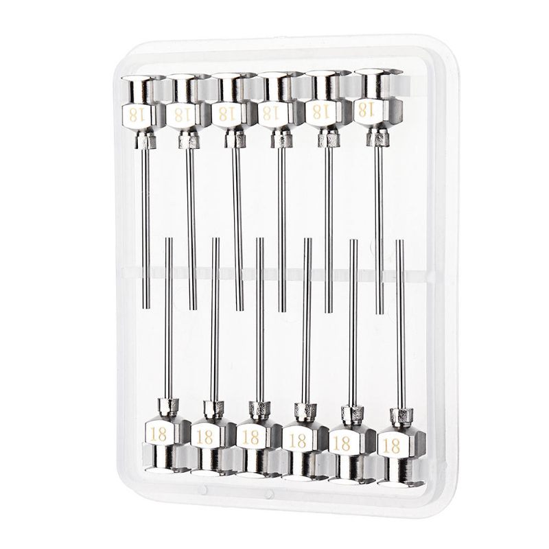 12pcs/set 1'' Igla Za Doziranje S Tupim Vrhom Od Nehrđajućeg Čelika Luer Lock Za Punjenje Štrcaljke I Aplikator Za Mjerenje Tekućeg Industrijskog Ljepila