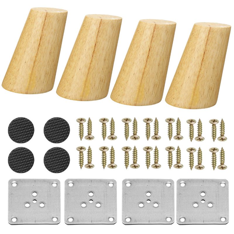 4pcs/set Čvrsti Drveni Stožasti Kutni Komplet Nogu Za Namještaj Sofa Stol Stolica Dio Taburea Potpora Za Noge