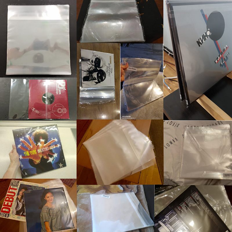 50pcs Opp Gel Zaštitna Navlaka Za Gramofon Za Reprodukciju Lp Vinilnih Ploča Samoljepljiva Torba Za Ploče 12" 32cm*32cm + 4cm Big Better Za Dvostruku Lp Ploču