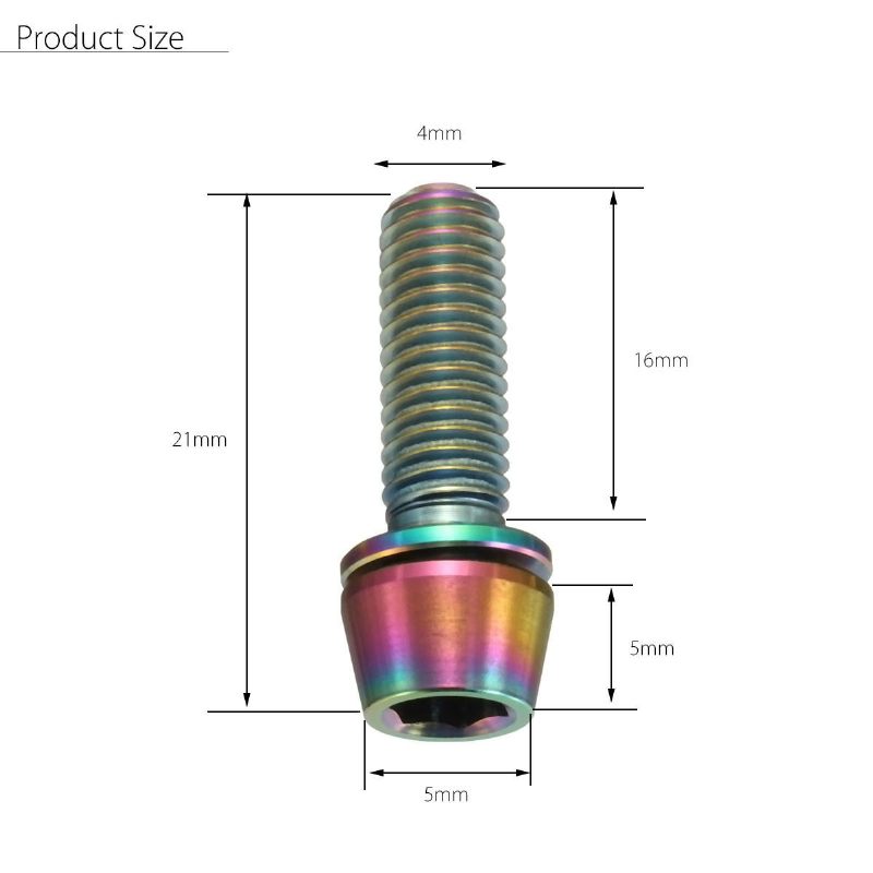 M5x16mm Titanium Ti Vijci Allex Šesterokutni Vijak Sa Konusnom Glavom I Podloškom