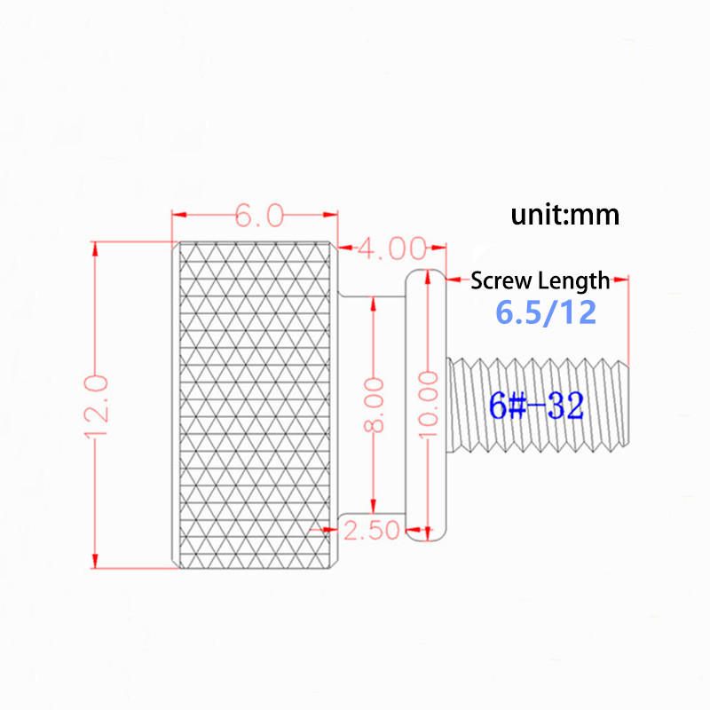 Suleve 10pcs 6#-32 Kućište Računala Od Aluminijske Legure Bočna Ploča Tvrdog Diska Ručni Vijak Rebrasti Vijci Čavli U Boji