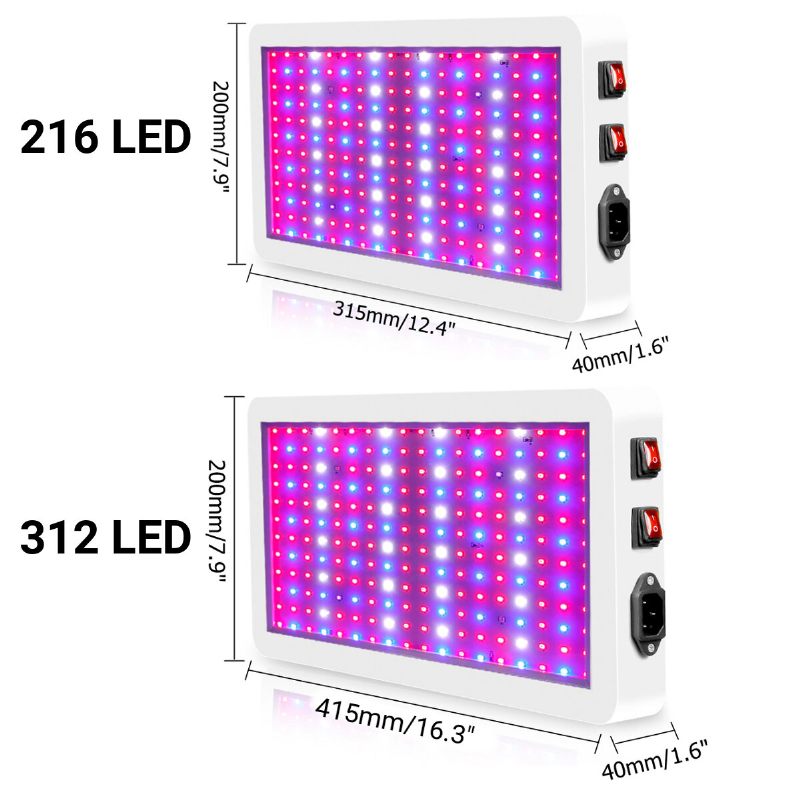 110v~220v 216/312led Rasvjetna Ploča Svjetiljke Za Rast Biljaka Punog Spektra Za Sobno Hidroponsko Cvijeće