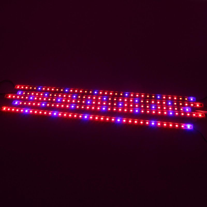 Dc12v 5pcs 50cm Vodootporna Smd5050 Crvena:plava 5:1 36led Traka Svjetiljka Za Uzgoj Biljaka + 5a Strujni Adapter