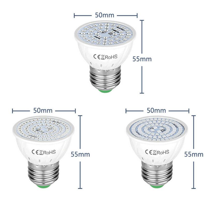 E27 Led Svjetiljka Za Rast Biljaka 48/60/80 Led Sobna Hidroponija Za Rasad Cvijeća Žarulja Za Rasvjetu Za Sobnu Biljku