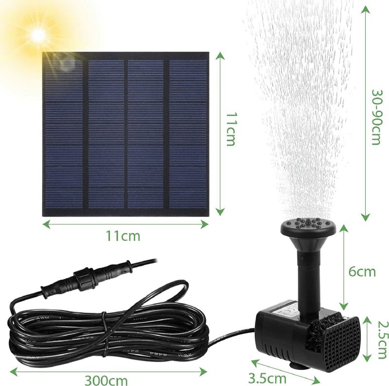 Gochange 1.8w 180l/h Vodena Pumpa Za Fontanu Sa Solarnim Panelom Bez Četkica Za Za Vrtni Bazen Jezerce Akvarij