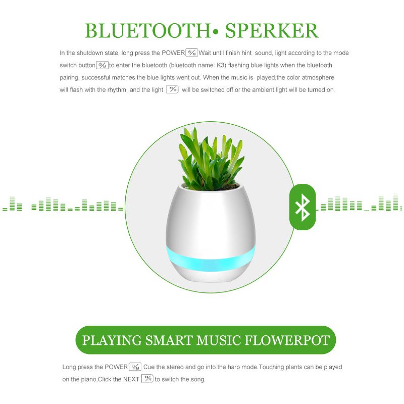 Music Flower Lonk Smart Touch Plant Play Sevven Colour Lamp Piano Led Light Bluetooth