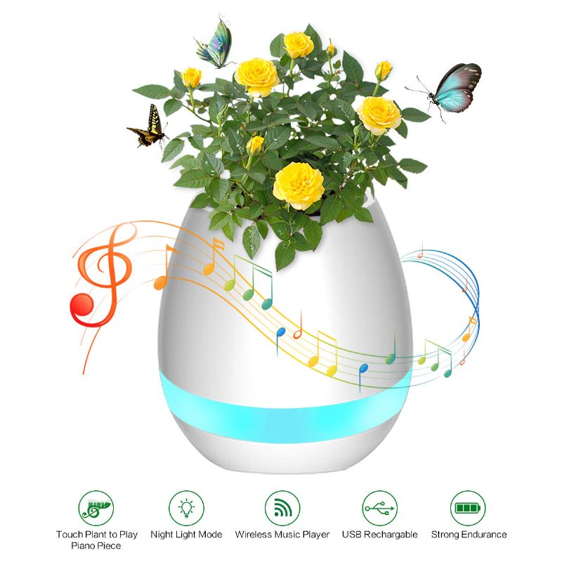 Music Flower Lonk Smart Touch Plant Play Sevven Colour Lamp Piano Led Light Bluetooth