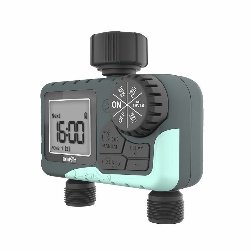 Rainpoint Sprinkler Timer Automatski Sustav Navodnjavanja Vanjski Mjerač Vremena Za Vodu 2 Zone Slavina Za Crijevo