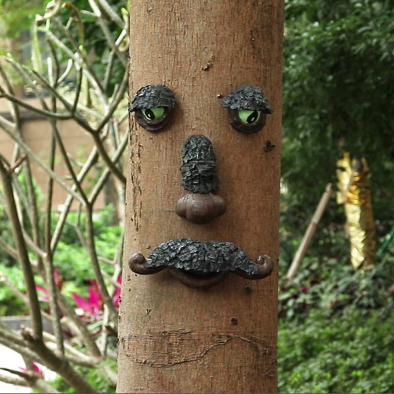 Starac S Bradom Tree Hugger Vrtna Umjetnost U Dvorištu Za Vanjsku Skulpturu Face Garden Decor